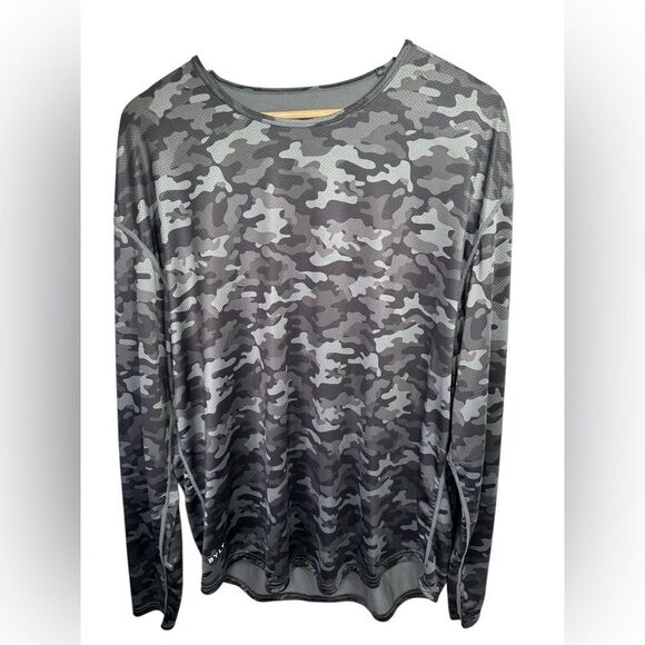 BYLT Performance+ Drop-Cut Men's Gray Camo Long Sleeve Shirt Size XL - Picture 1 of 11
